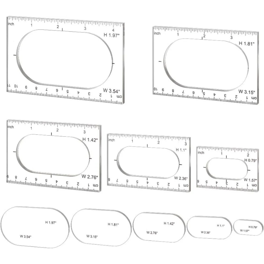 Spirit Measure Jigger - Paket 5 Templat Router Oval Inlay
