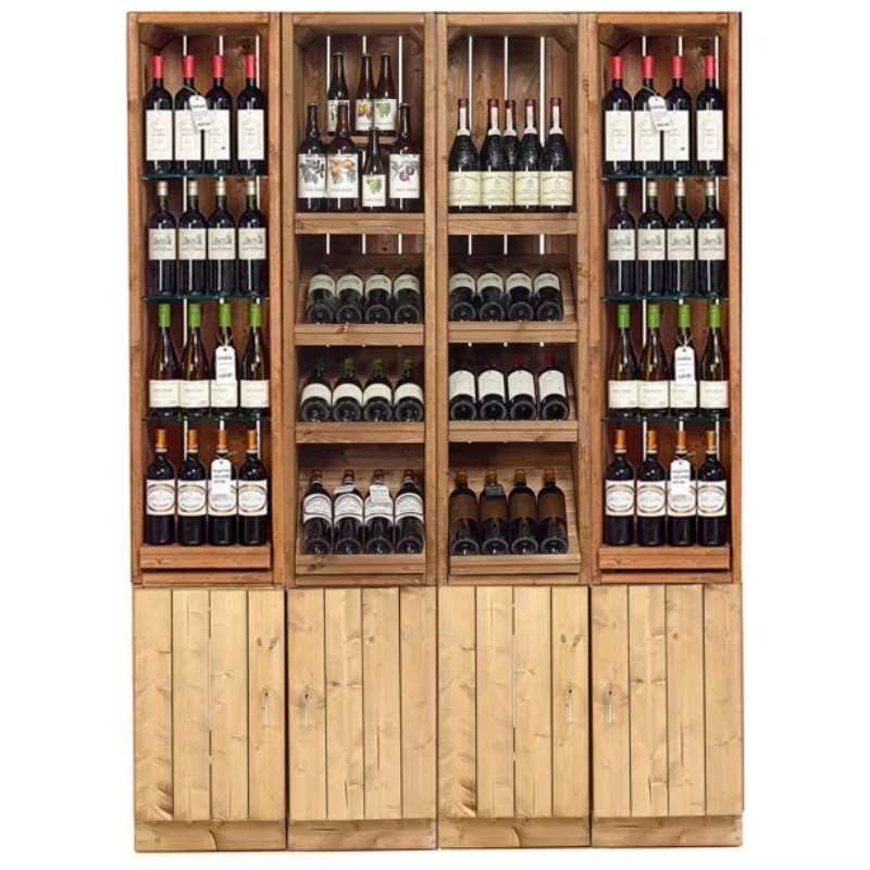 Wine Beer Supermarket - Lemari Bar Kayu Komersial Kustomisasi Lengkap