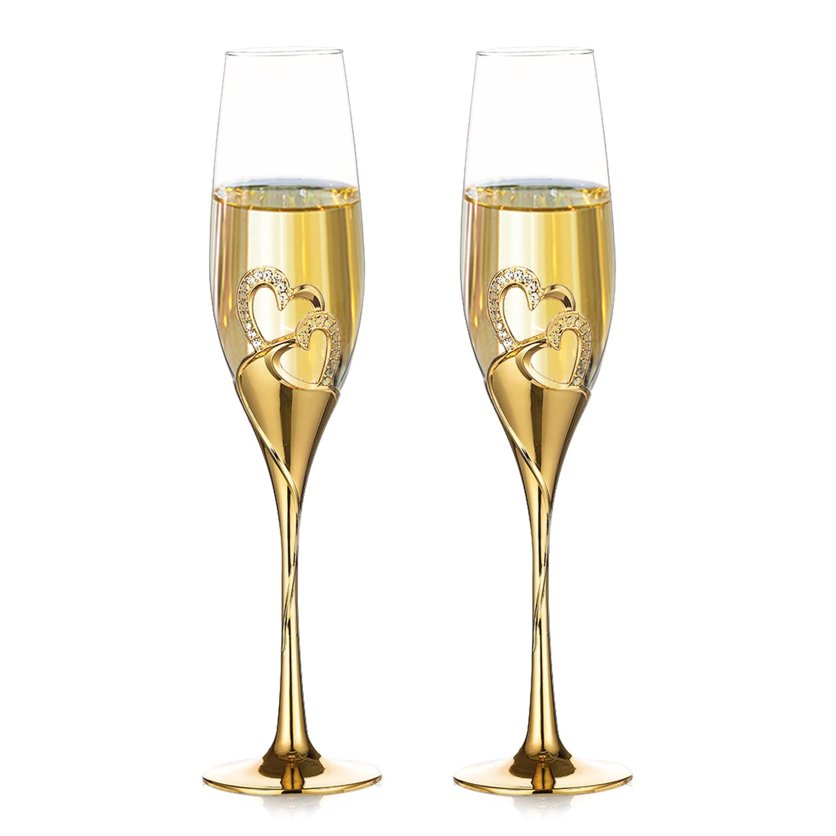 Champagne Flute Pair - 200Ml Gelas Anggur Merah Kristal Gelas