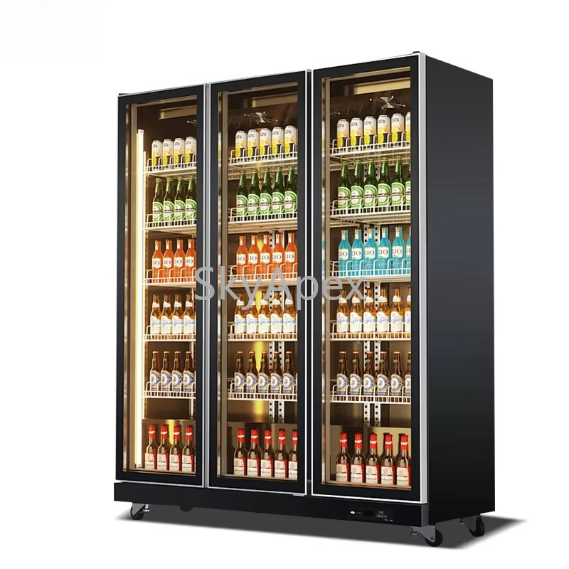 Wine Beer Supermarket - Kulkas Display Vertikal 3 Pintu Buatan