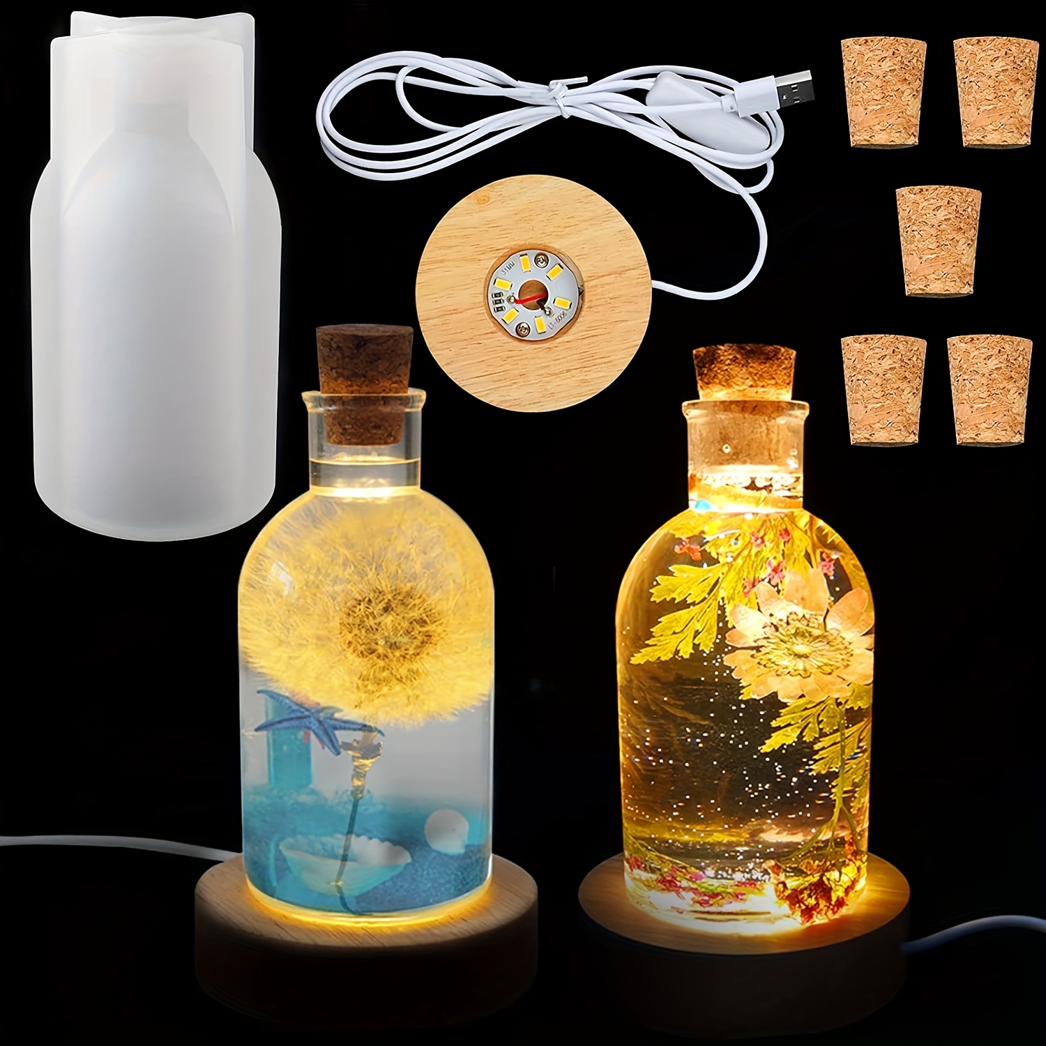 Bottle Stopper Set - Set Cetakan Resin Lampu Botol Drift,