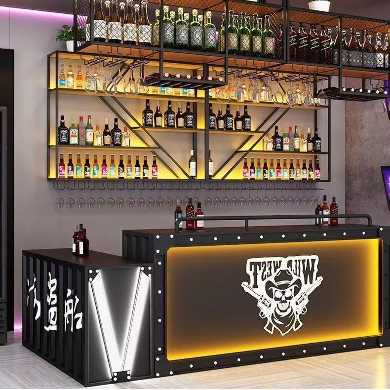 Wine Beer Rack - Rak anggur gantung dinding Rak bercahaya