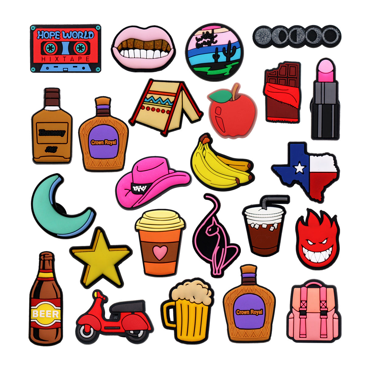Wine X Beer - 1 Buah Aksesoris Hiasan Sepatu Unik,