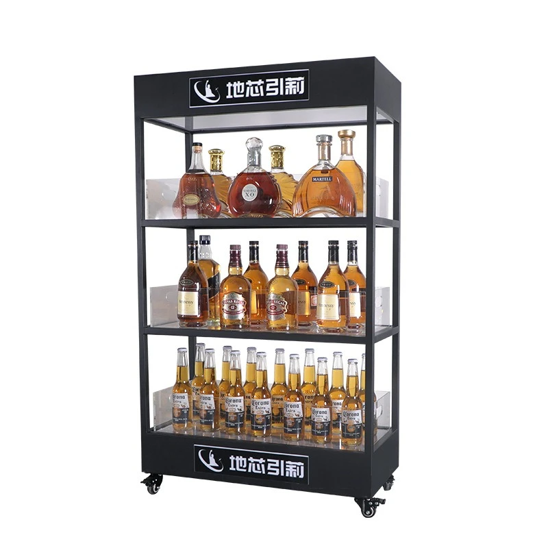 Wine Beer Rack - Lemari anggur bercahaya tiga lapis LED,
