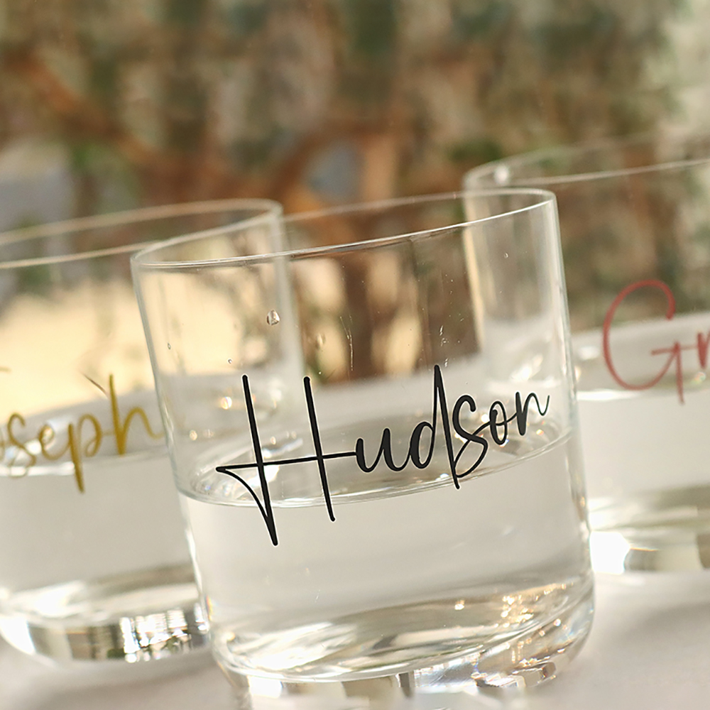 Champagne Flute Pair - Stiker Nama Vinil Kaca Pesta Pernikahan