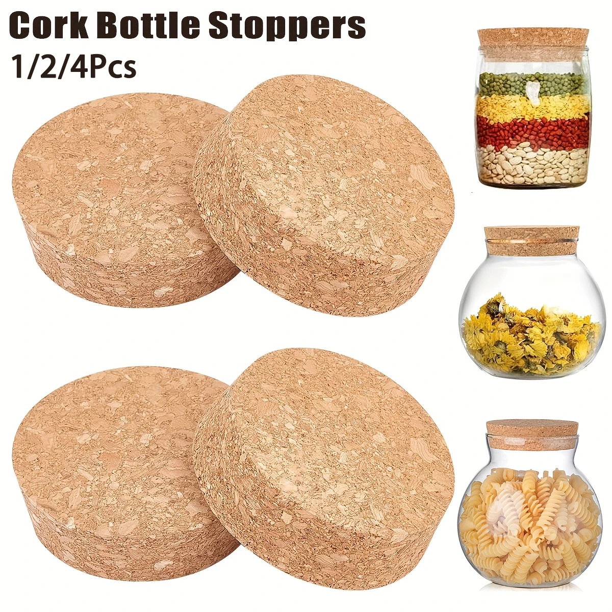 Bottle Stopper Set - 1-4 Buah Penutup Botol Gabus Besar