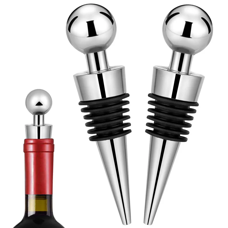 Bottle Stopper Set - 2 Buah/Set Penutup Botol Perak Bentuk
