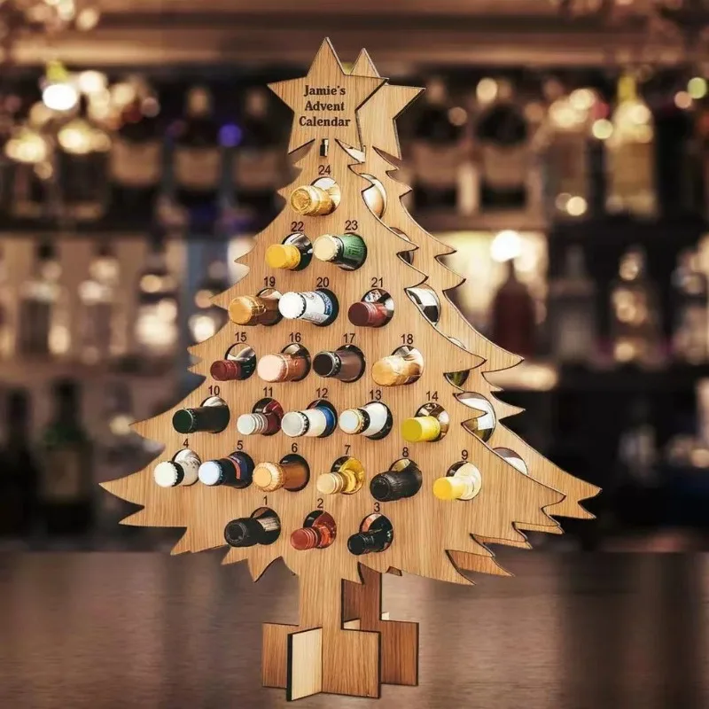 Wine Beer Rack - Rak botol anggur pohon Natal, dekorasi