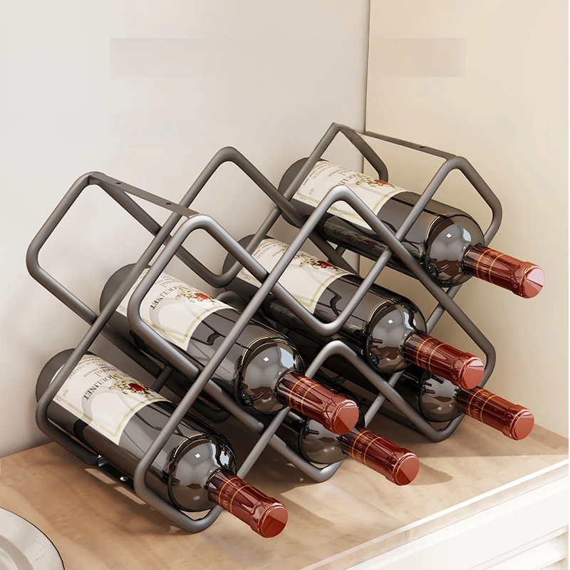 Wine Beer Rack - Rak Anggur Heksagonal Logam 5/8 Grid
