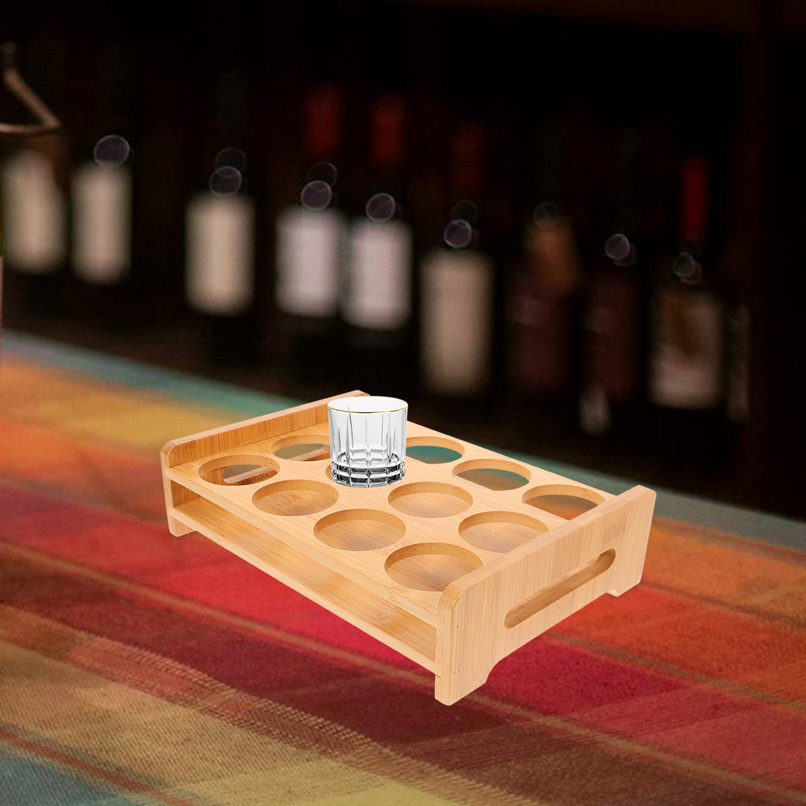 Tempat Gelas Shot Bambu Serbag - Wine Beer Rack ulasan dan harga