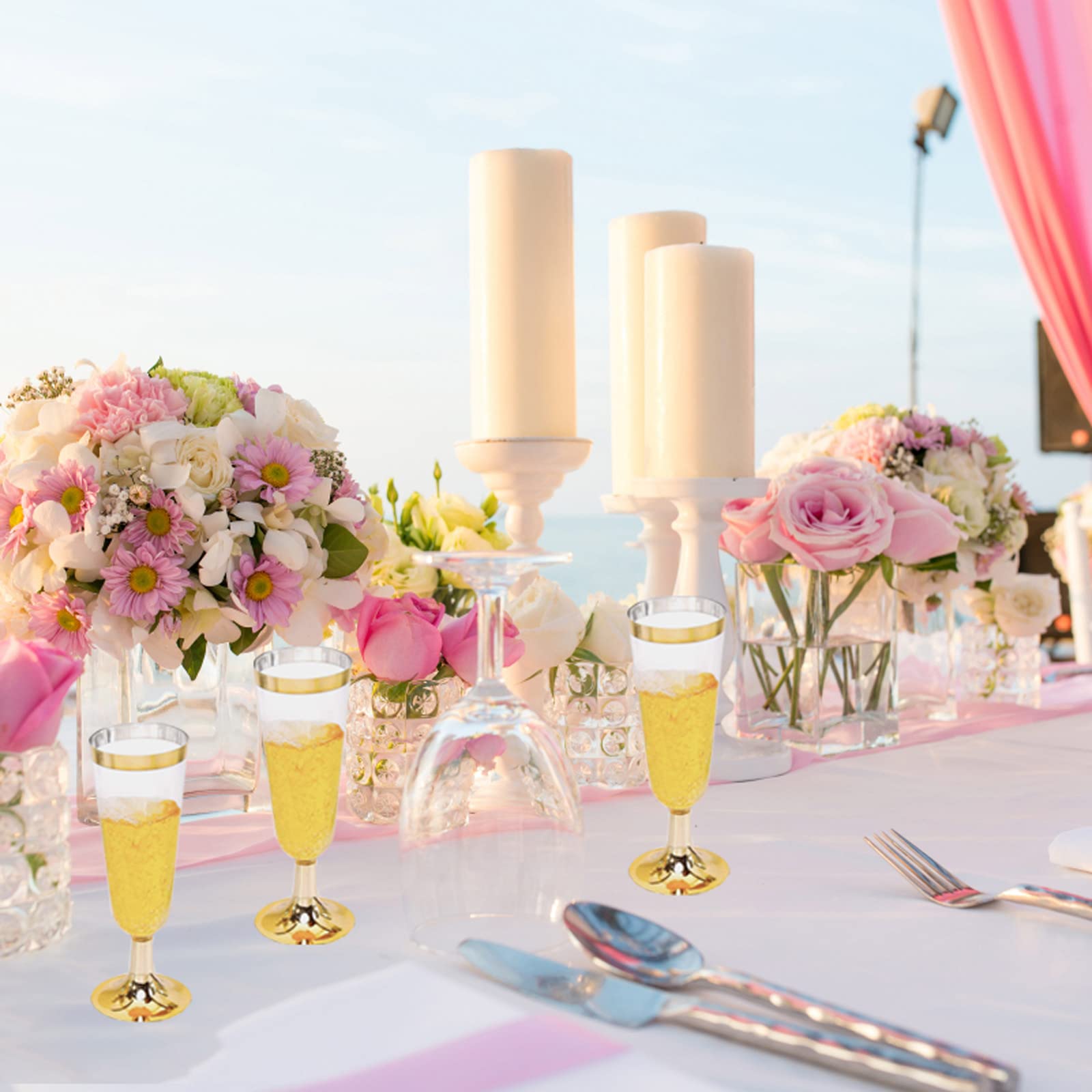 50 buah 5OZ gelas anggur sekal - Champagne Flute Pair ulasan dan harga